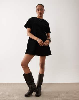 Asos Tall Asos Design Tall Mini Cord T-shirt Dress In Grey