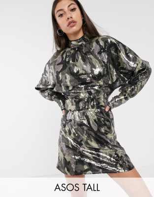 camo sequin dress