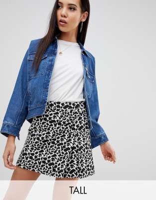 ASOS DESIGN Tall - Mini jacquard wikkelrok met dierenprint en gesp