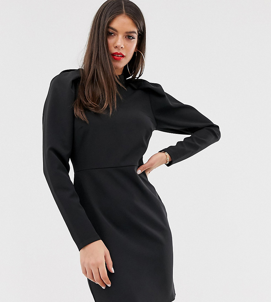 ASOS DESIGN Tall - Mini-jurk met extreme pofmouwen-Zwart