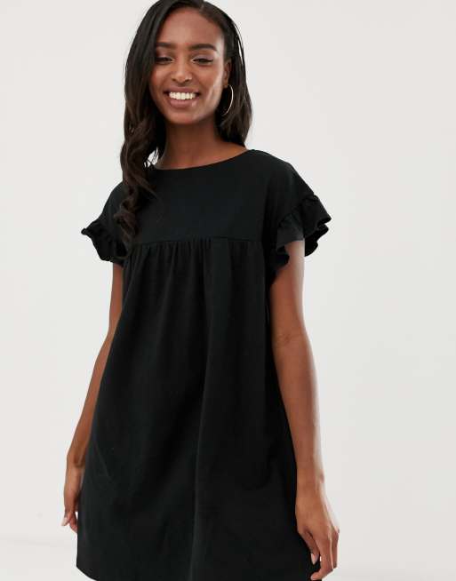 Asos design mini reversible cotton slub smock dress sale