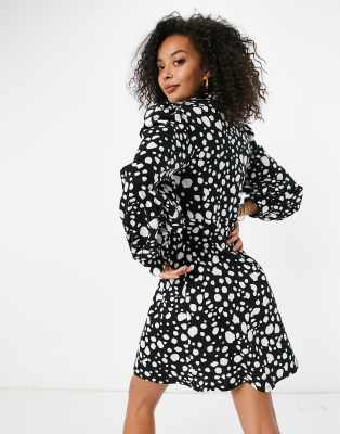 white leopard print shirt dress