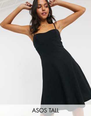 lipsy satin panel bardot flute hem bodycon dress