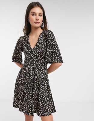 asos black swing dress