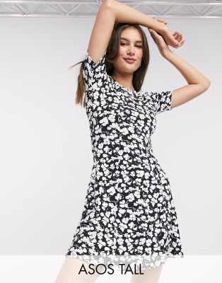 asos black and white dress