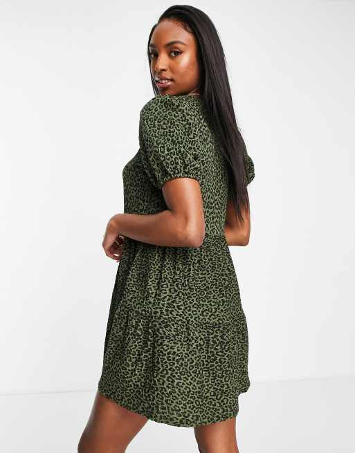 Asos green hotsell leopard dress