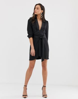 asos black tie dresses