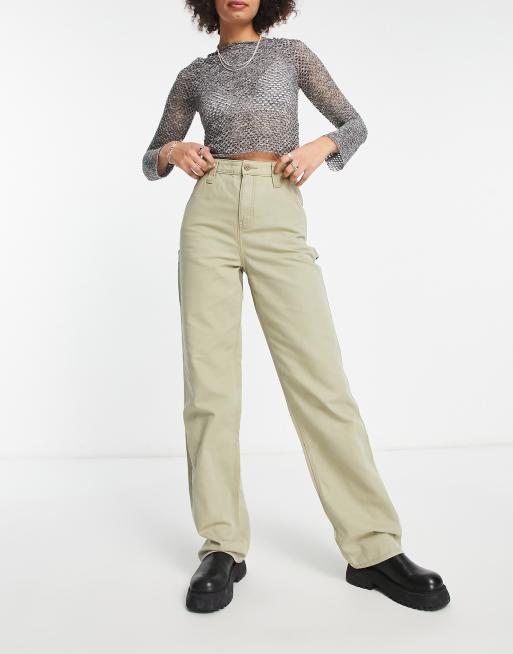 ASOS DESIGN Tall minimal cargo pants in khaki with contrast stitching, 2 of 4