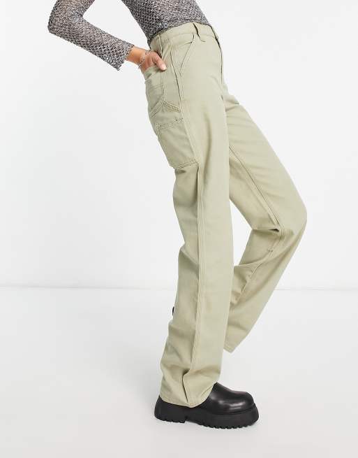 ASOS DESIGN slim cargo with pockets in khaki