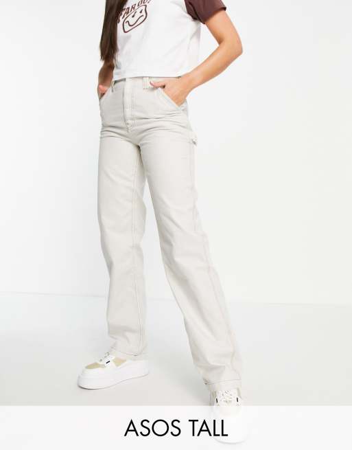 ASOS DESIGN Tall minimal cargo pants in stone