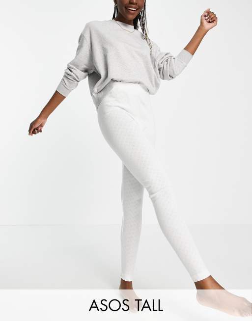 ASOS DESIGN Tall mix and match heart pointelle pyjama legging in white ...