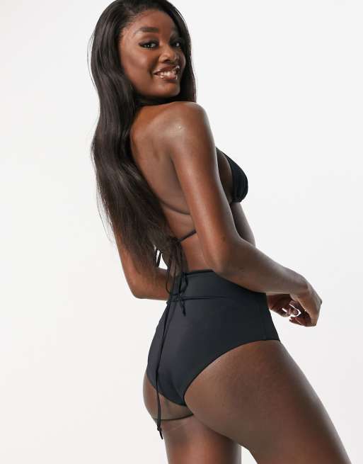 ASOS DESIGN Tall mix and match high waist bikini bottoms in black , 2 of 4