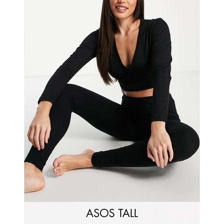 BLACK Asos Donna Abbigliamento Pantaloni e jeans Pantaloni Leggings & Treggings Leggings del pigiama in cotone neri ASOS DESIGN Tall Mix and Match 