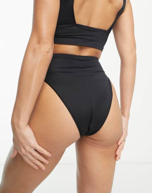 ASOS DESIGN Tall - Mix and Match - Slip bikini a vita alta sgambato nero  , 2 di 4