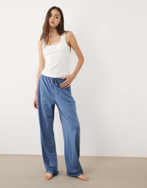 ASOS DESIGN - Mix en match - Katoenen pyjama in denimblauw, 2 van 5