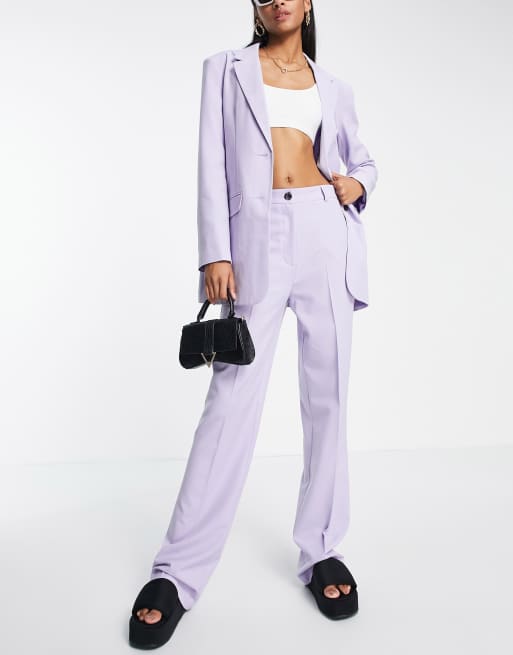 ASOS DESIGN Tall - Mix en match - Smalle rechte pantalon in lila