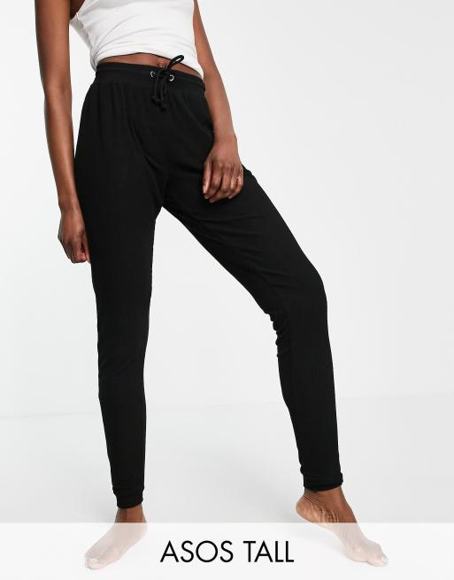 ASOS DESIGN Tall - Mix en match - Superzachte geribbelde loungejoggingbroek in zwart