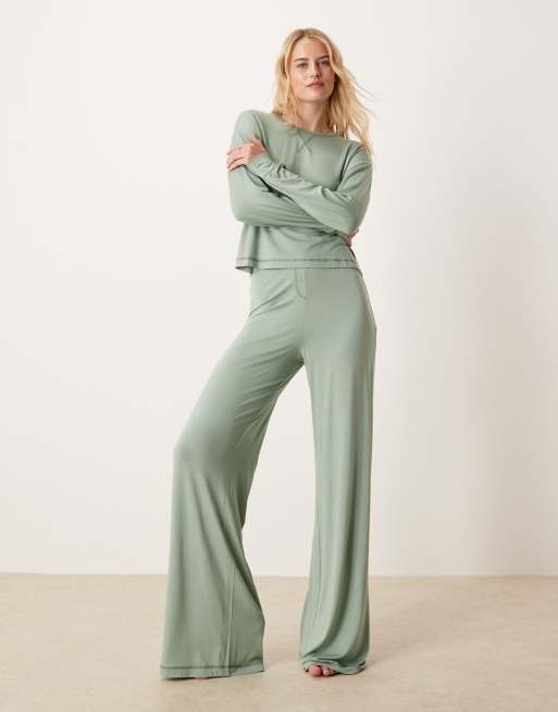 ASOS DESIGN Tall - Mix en match - Superzachte pyjamabroek in groen