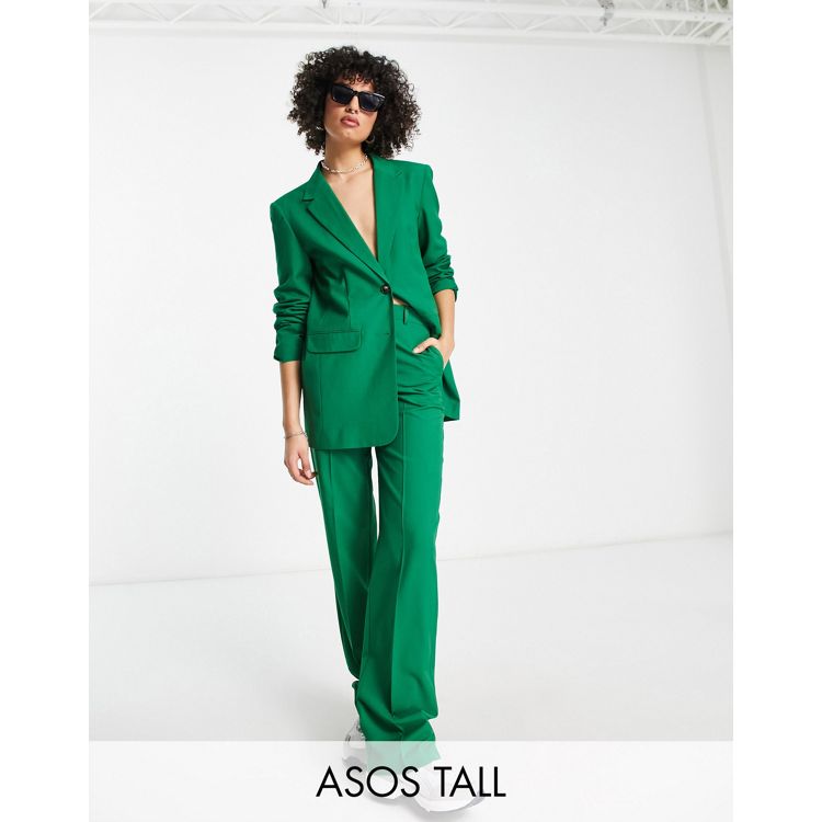 ASOS DESIGN Tall - Blazer de costume droit style années 70 - Vert mousse