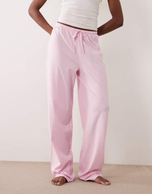 ASOS DESIGN Tall mix & match cotton pajama pants in candy pink, 4 of 4