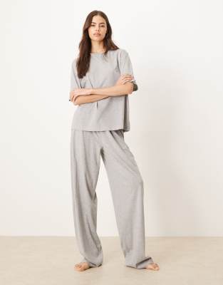 Asos Tall Asos Design Tall Mix & Match Cotton Pajama Pants In Gray