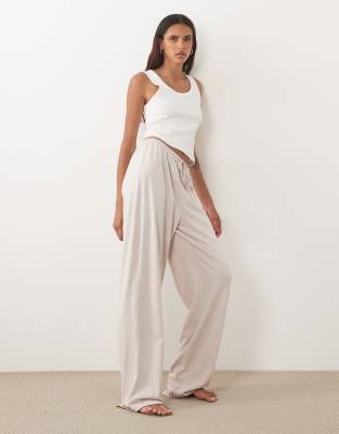 Asos Tall Asos Design Tall Mix & Match Cotton Pajama Pants In Neutral