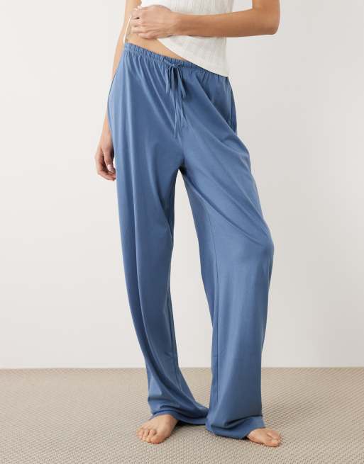 ASOS DESIGN Tall Mix & Match cotton pyjama pants in denim blue, 2 of 4