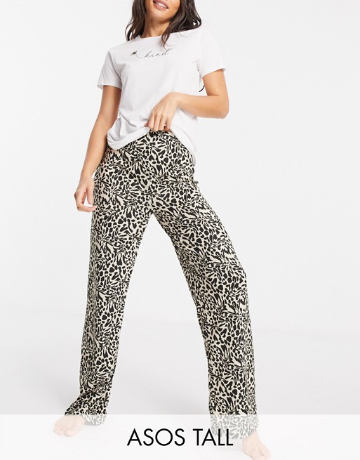 ASOS DESIGN Tall mix & match leopard print pyjama trouser in multi