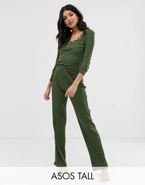 ASOS DESIGN Tall mix & match lounge ribbed trouser