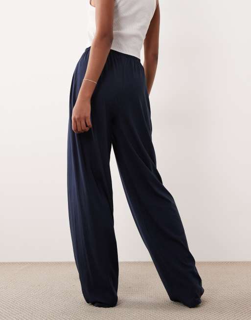 ASOS DESIGN Tall – Mix & Match – Pyjama-Hose aus Baumwolle in Marineblau, 4 von 4