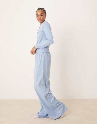 ASOS DESIGN Tall - Mix & Match - Pyjama-Hose in Blau