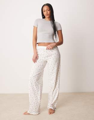 ASOS DESIGN Tall - Mix & Match - Pyjama-Hose mit Früchtemuster-Bunt