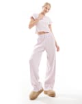 [ASOS Tall] ASOS DESIGN Tall mix & match rib pyjama pants in lilac-Purple L Lilac