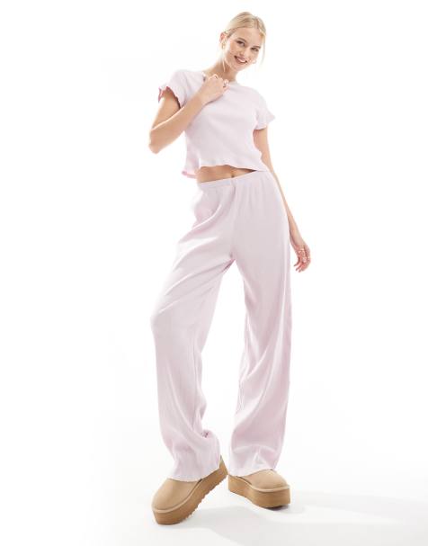 ASOS DESIGN Tall mix & match rib pyjama trouser in lilac