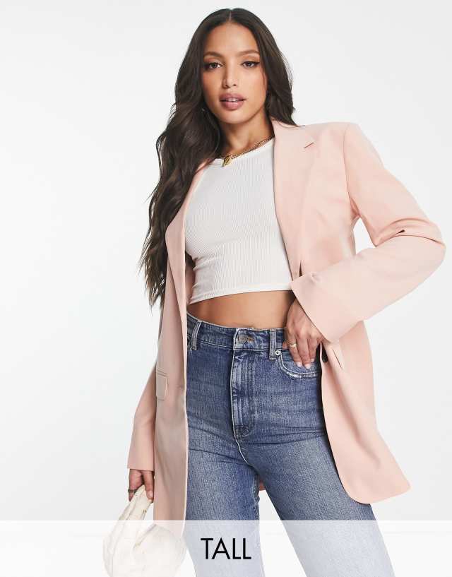 ASOS DESIGN Tall Mix & Match slim boy blazer in blush