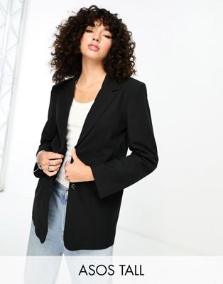 ASOS DESIGN Tall Mix & Match slim boy suit blazer in black