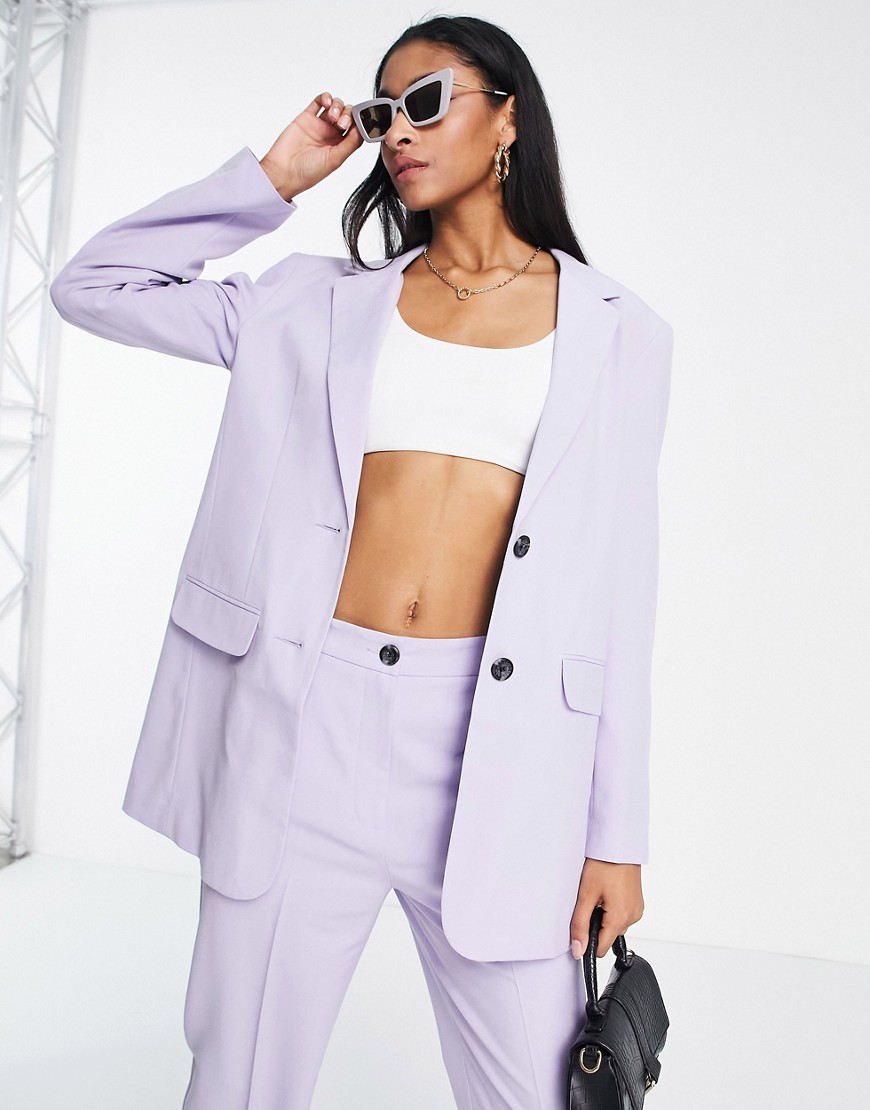 Asos Design Tall Mix & Match Slim Boy Suit Blazer In Lilac-Purple