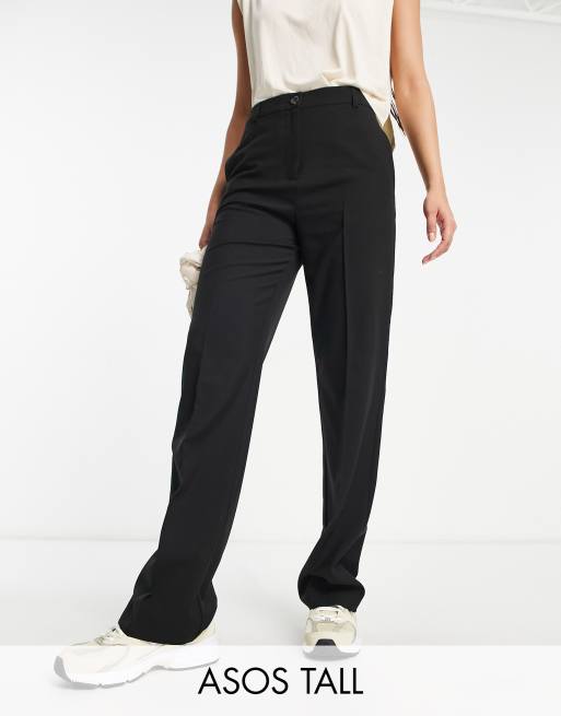 Long leg slim fit store black trousers