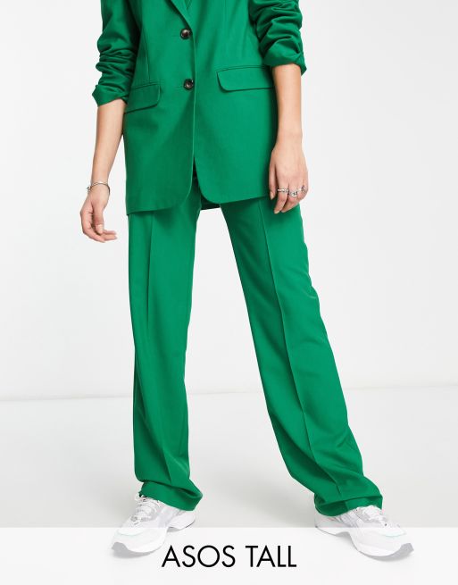 ASOS DESIGN Tall Mix & Match slim straight suit pants in green