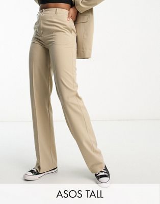 ASOS DESIGN Tall Mix & Match slim straight suit pants in neutral | ASOS