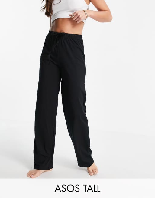 ASOS DESIGN Tall mix match straight leg jersey pajama pants in black