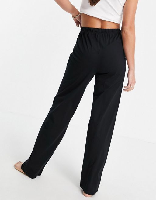 Buy Asos Design women tall fit solid pull on pajama pants black