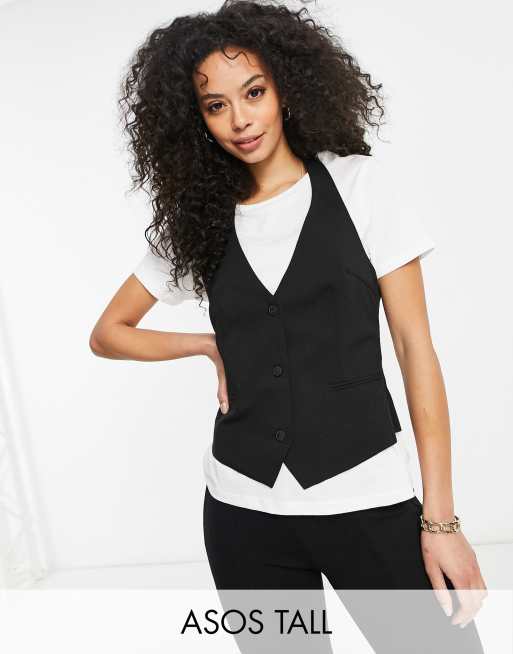 ASOS DESIGN Tall mix match suit waistcoat in black