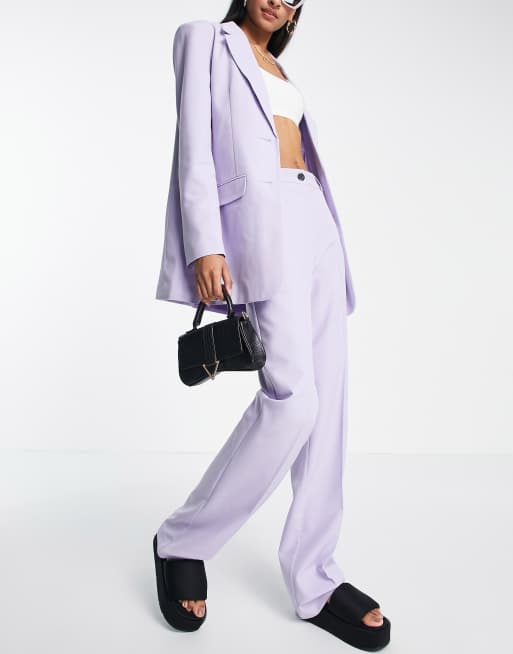 ASOS DESIGN Tall - Mix og Match - Lyslilla slim-habitbukser med lige ben, 4 af 4