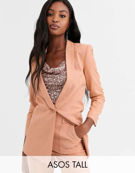 ASOS DESIGN Tall – Mixa & matcha – Rougefärgad figursydd kostym, 2 av 2