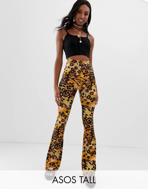 ASOS DESIGN Tall flare leggings in animal print