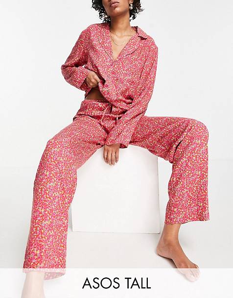 Girls Leopard Foil Designed Long Cotton Pyjamas
