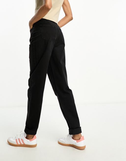 ASOS DESIGN Tall - Mom jeans a vita alta neri vestibilità comoda, 2 di 5