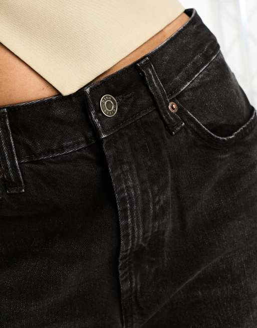 ASOS DESIGN Tall - Mom jeans a vita alta neri vestibilità comoda, 5 di 5