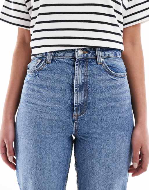 ASOS DESIGN Tall Mom jeans comodi a vita alta blu medio